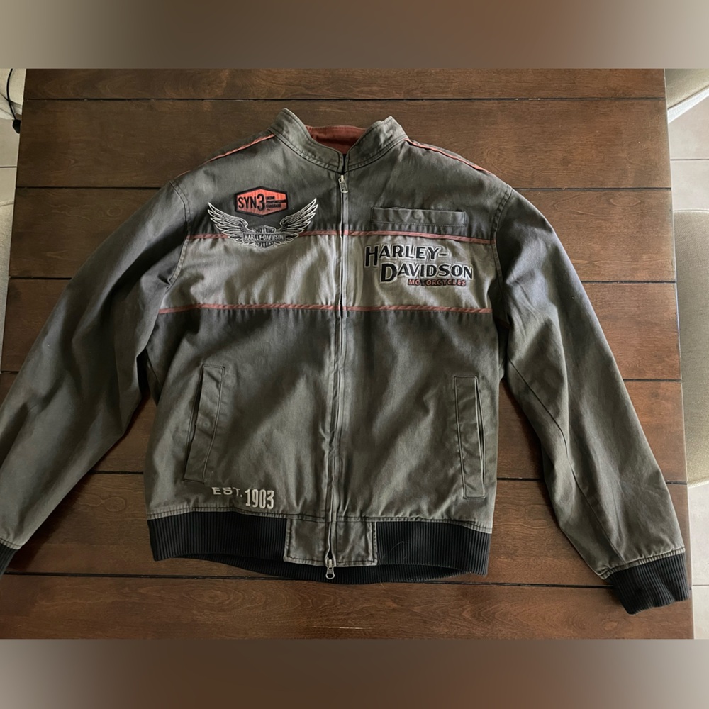 Harley Davidson Cotton Bomber Jacket size Large